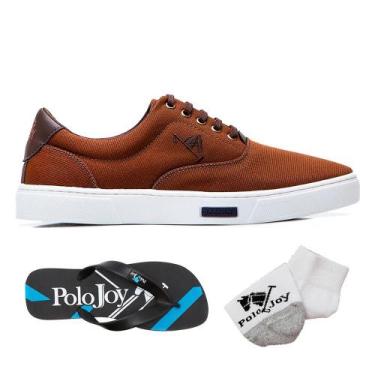 Imagem de Sapatênis Casual Lona Kit com Chinelo e Meia Confort - Polo Joy, 45, M