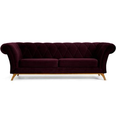 Imagem de Sofá 4 Lugares Para Sala de Estar Império 280 cm D02 Veludo Roxo Grape C-292 - Lyam Decor