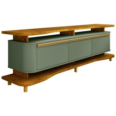 Imagem de Rack Para Sala de Estar TV 75 Pol Orgânico Maui B02 Naturalle Pistache - Lyam Decor