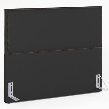 Imagem de Cabeceira Cama Box Casal Queen Com Tachas 160 cm Vicenza L02 Suede Preto - Lyam Decor