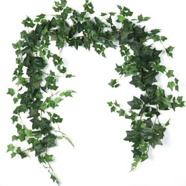 Imagem de Decoração de guirlanda verde Artificial Ivy Vines RECUTMS de 1,95 m