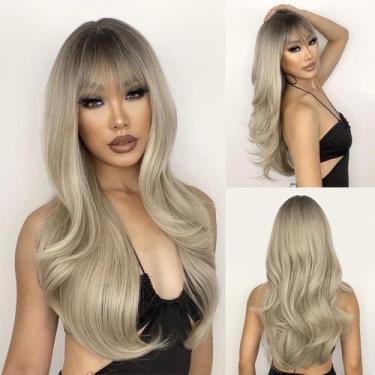 Imagem de Peruca N NAYASA Long Dirty Blonde em camadas com franja Ombre 60cm