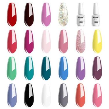 Imagem de Conjunto de esmaltes de gel UV Vishine 24 unidades com base e camada s