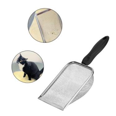 Imagem de Pazinha Pá Coletora Higiênica Areia De Gatos Peneira Inox - Napi