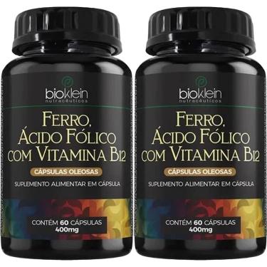 Imagem de Kit 2X Ferro, Ácido Fólico e Vitamina B12 - 60 Cápsulas - Bioklein-Masculino