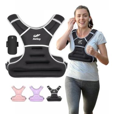 Imagem de Colete feminino com peso de 3,6 kg com faixa refletiva, coletes para caminhada, corrida, treinamento de força, perda de peso, fitness, halterofilismo, preto