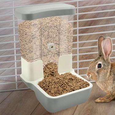 Imagem de Alimentador automático de coelho para pendurar alimentos, alimentador de gaiola para animais de estimação de grande capacidade, dispensador destacável de comida de coelho para gatos e chinchila de