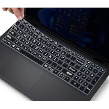 Imagem de Capa de teclado para notebook 2025 Dell 16 Plus DB16250, Dell 16 Plus 2 em 1 DB16255 DB06250, Dell Inspiron 16 5640 5645, laptop Dell 16 DC16250 DC16251 protetor de teclado, impressão preta grande
