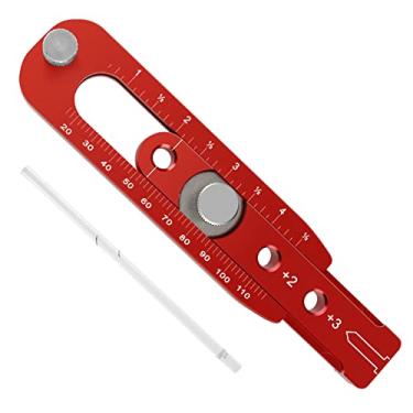 Imagem de AG Ferramenta de desenho circular de liga de alumínio com bússola precisa, régua de desenho circular ajustável com carpinteiro métrico e medidor de marcação de polegadas para carpinteiro QUWUMGD