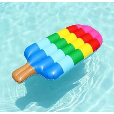 Imagem de Boia Picolé Colchão Inflável Grande Para Piscina Verão Colorido