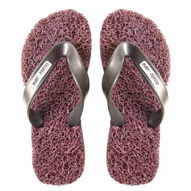 Imagem de Chinelo Masculino Casual Conforto ideal para pessoas diagnosticadas com Fascite Plantar, esporão de calcâneo, Hiperidrose Plantar e Neuroma de Morton, massageador para seus pés e além disso, dá a sensação de estar pisando em um tapete leve e macio. (Bordo, BR, Adulto, Faixa Numérico, 39, 40)