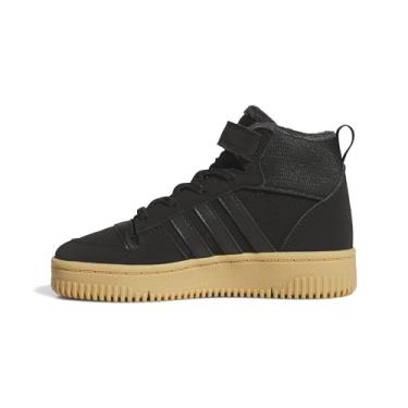 Imagem de adidas Tênis infantil unissex Break Start Mid Top, Preto/Carbono/Goma, 12 Little Kid