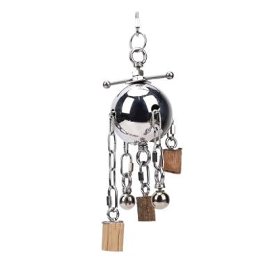 Imagem de Zerodis Brinquedo de Pássaro para Mastigar Pendurado, Brinquedo de Balanço de Gaiola de Animal de Estimação de Aço Inoxidável Com Sinos para Calopsitas de Estimação Jogo Interativo de