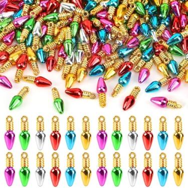 Imagem de UPINS 300 peças de mini lâmpadas multicoloridas, enfeites para pendurar em árvore de Natal com cordão, joias de Natal, brincos, pulseiras, pingentes de guirlanda para lembrancinhas de festa