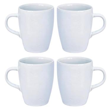 Imagem de Conjunto de 6 canecas de porcelana, 230 ml, xícaras de café e chá (4 Branca)