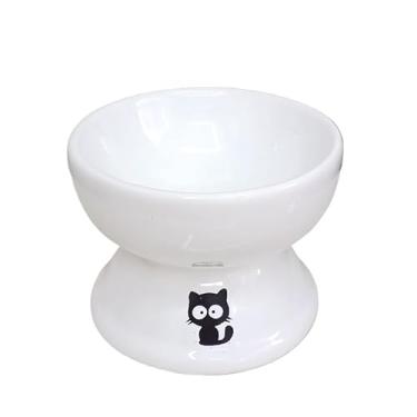 Imagem de Tigela De Cerâmica De Luxo Para Animais De Estimação - Comedouro E Bebedouro 2 Em 1, Ideal Para Gatos E Cães, Design Elegante, Segura E Saudável Para O Seu Pet(BRANCO G COMEDOUDO BEBEDOURO)
