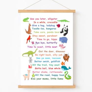 Imagem de Qswo See You Later Decoração de parede jacaré, arte de parede de jacaré, arte de parede, moldura para crianças, berçário, sala de aula, sala de jogos