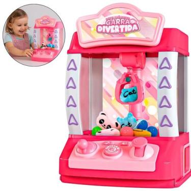 Imagem de Máquina Grua de Pegar Bichinho de Pelúcia Som Luz 34cm Rosa - For Kids