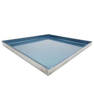 Imagem de Tabuleiro em Aço Inox Profissional, 45 x 48 x 3 cm, Borda Reforçada Dupla Chapa, para Assar Carnes, Aves, Legumes e Bolos