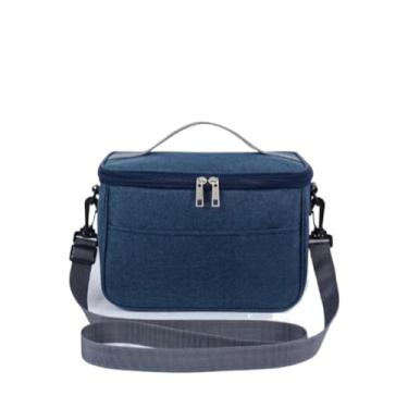 Imagem de Bolsa Térmica de Mão a Prova D'água Para Levar Sucos, Lanches e Marmitas (Azul Marinho/P)
