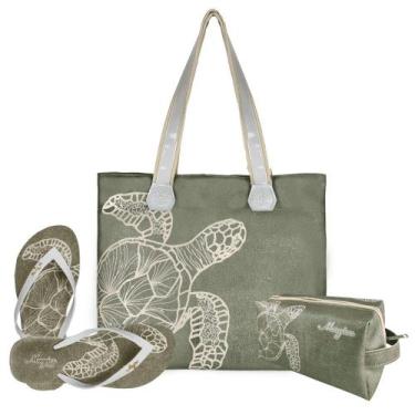 Imagem de Kit Feminino Praia Bolsa Chinelo Necessaire Magicc Kit-244, 33/34