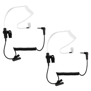 Imagem de ERIPHA Fone de ouvido de polícia de 3,5 mm/1 pino para ouvir apenas tubo acústico fone de ouvido para microfone de alto-falante remoto Motorola Kenwood rádio bidirecional FBI vigilância Walkie Talkie