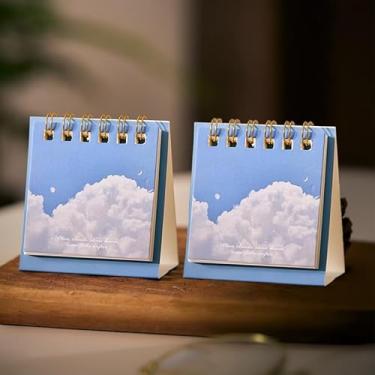 Imagem de 2 peças, mini calendário de mesa 2026, agenda diária rasgável, calendário de mesa, organização diária, lista de tarefas 2026, calendário de bobina para casa (estilo 03)