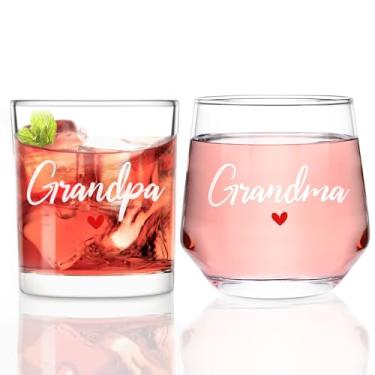 Imagem de Futtumy Presentes para avós, copo de vinho para avó, conjunto de copos de uísque, presentes de Natal para avós, presente de avó para avó, dia das mães, dia dos pais, aniversário