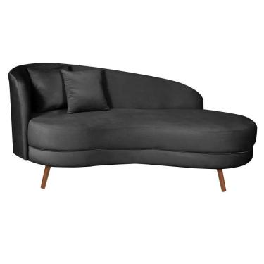 Imagem de Chaise Longue Divã Emili 160cm Shop Das Cabeceiras Preto