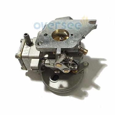 Imagem de OVERSEE Carburador externo 6E0-14301/ 6E3-14301 para motor de popa Yamaha 4HP 5HP 2 tempos, conjunto de carburador de carburador, conjunto de carburador de motor de barco, peças de reposição 6E0-14301