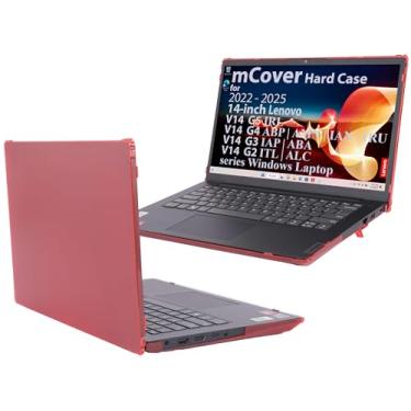 Imagem de mCover A capa é compatível apenas com Notebook Windows Lenovo V14 G2/G3/G4/G5 Series 2021-2025 de 14 polegadas (com dobradiça de 180°, não serve para nenhum outro modelo Lenovo) - Vermelho