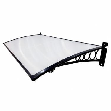 Imagem de Toldo Policarbonato 1,00x0,50m Slim Proteção Portas Janelas - Megatools (Milk com Preto)