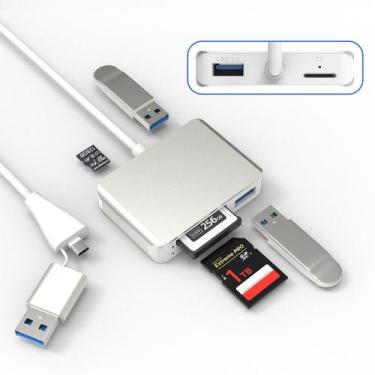 Imagem de Adaptador de leitor de cartão Cateck 5 em 2 USB 3.0 XQD/SD/TF AmazonBa