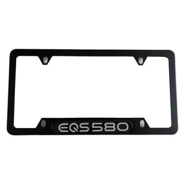 Imagem de AJSDFGSH 1 capa de moldura de placa de licença para acessórios de carro de caminhão de aço inoxidável EQS580 preto, SHFG24