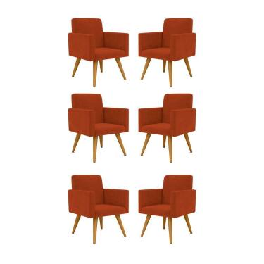 Imagem de Kit 10 Poltronas Decorativa Nina Balaqui Decor Terracota