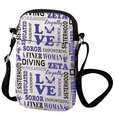 Imagem de Bolsa tiracolo 1920 Sorority Finer Women Gift It Takes A Finer Woman to Be A Zeta Canvas Shopping Bag Greek Sorority Gift, Finer Woman