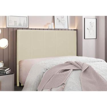 Imagem de Cabeceira Cama Box Casal 140 cm Arizona Veludo Bege S04 - D'Rossi - DR