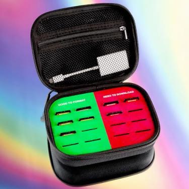 Imagem de Prism Lens FX CFAST Express B Card Capsule | Caixa de cartão de memória codificada por cores com inserções vermelhas e verdes para gerenciamento seguro de dados | Armazena cartões, unidades, leitores