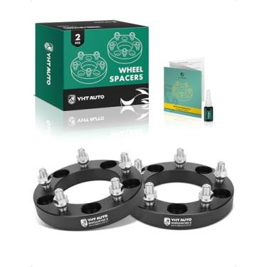 Imagem de YHTAUTO Espaçadores de roda centralizados de cubo 5x5,5 de 2,5 polegadas compatíveis com modelos Ford, Dodge e Jeep, espaçadores de pneu F-150 E-150 Ram 1500 com pinos de 1/2" - 20, furo do cubo de