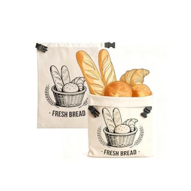 Imagem de CHADWICK Sacos de pão de cera de abelha – Linho orgânico reutilizável com padrão de designer – Preservação de frescor para fermento, pão caseiro – Saco de armazenamento de alimentos adequado para