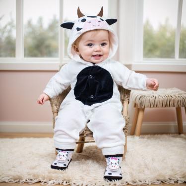 Imagem de Conjunto Macacão Vaquinha Com Capuz E Pantufa 3d Interativa