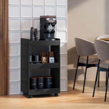 Imagem de Mesa Lateral Balcão Para Organizar Multiuso Modelo Jade Para Casa Preto