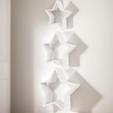 Imagem de Smowfes 3 peças de estrelas de artesanato de madeira rústica | Decoração de mesa feita à mão para centro de mesa de Natal, manto e prateleira de lareira, enfeite DIY para casas de férias e exibições