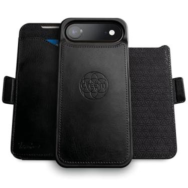 Imagem de Dreem for iPhone 17 Air Case Wallet, Revolutionary Phone Stand, Vegan Leather, MagSafe-Fit, Magnetic Detachable Flip Cover, RFID Blocking Card Holder, Gift-Box [Fibonacci:Black]