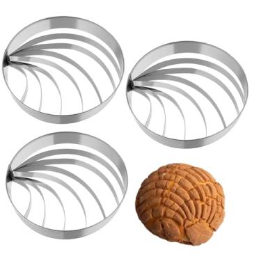 Imagem de Conjunto de cortadores de biscoito Marranitos, kit de ferramentas de cozimento de aço inoxidável de 3 peças com carimbo de concha e cortador de concha para doces mexicanos autênticos