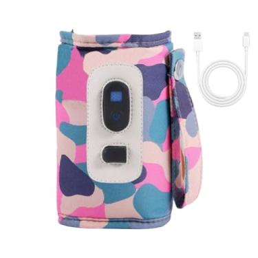 Imagem de Aquecedor de mamadeiras USB para viagens, Aquecedor de mamadeiras para carro, de calor de leite USB, de calor para bebida de leite com aquecimento rápido com display de temperatura para viagens, campi