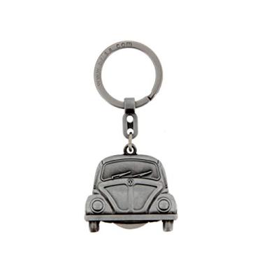 Imagem de BRISA Coleção VW - Chaveiro de metal Volkswagen com chip de carrinho de compras chaveiro acessório chaveiro em design de besouro (prata)