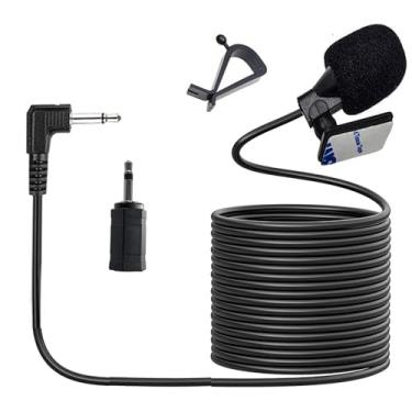 Imagem de MICMXMO Microfone de carro de 3,5 mm para unidade de cabeça habilitada para rádio de áudio estéreo de veículos, GPS DVD, microfone de substituição para Sony Pioneer Kenwood Boss JVC Jensen Alpine