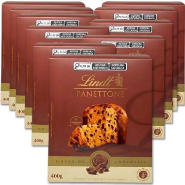 Imagem de Panetone Lindt Gotas De Chocolate Suiço Kit 10 Unidades 400G