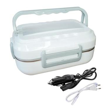 Imagem de Marmita Elétrica Infantil Urso Polar, Plástico, 2 Compartimentos, Bivolt para Carro e Tomada, 500ml, Tampa com Rosca, Divisória Removível, Branca